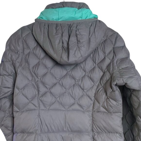 The North Face Girls  (M) 10/12 Gray 550 Series Goose Down Puffer Hoodie Jacket - Picture 10 of 10